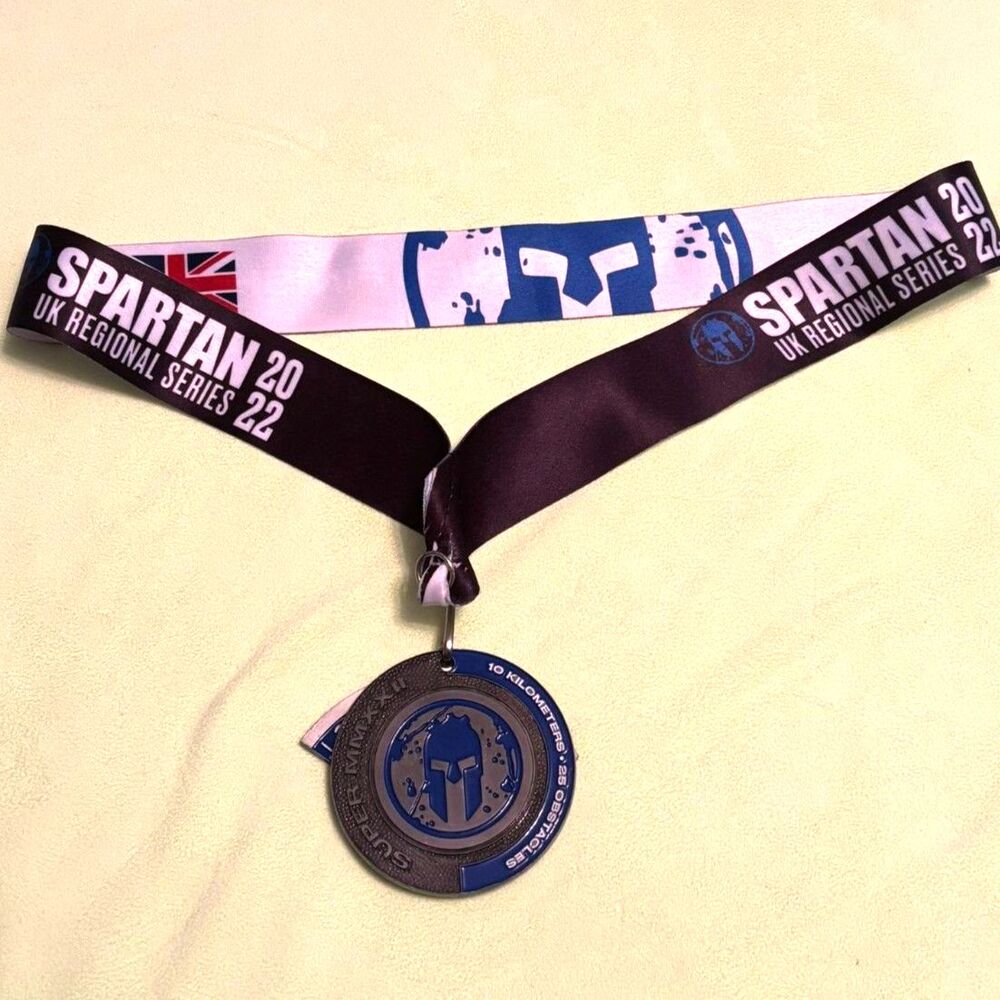 Spartan 2022 Super Medal w/ UK Regional Series Ribbon + Super Wedge
